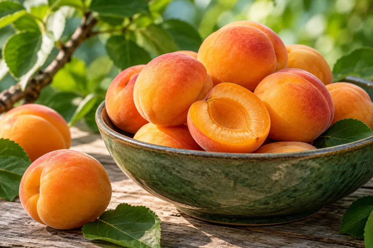 Fresh apricot fruit with no kernels shown